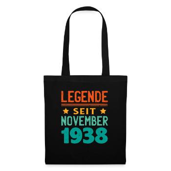 November 1938 Legende seit 85 Jahren Mann Frau - Stoffbeutel - Schwarz - Vorne