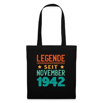 November 1942 Legende seit 81 Jahren Mann Frau - Stoffbeutel - Schwarz - Vorne