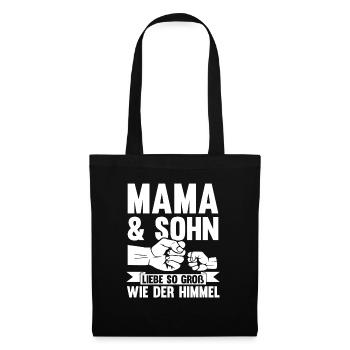 Mutter Muttertag Mama und Sohn - Stoffbeutel - Schwarz - Vorne