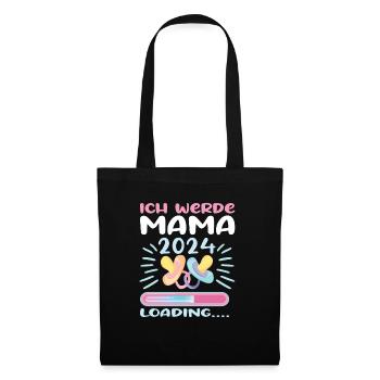 Mama 2024 werdende Mutter Schwangerschaft - Stoffbeutel - Schwarz - Vorne