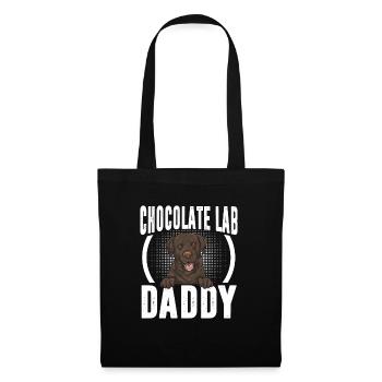 Chien Labrador Retriever chocolat - Sac en tissu - noir - Devant