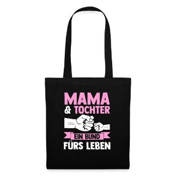 Mutter Muttertag Mama und Tochter - Stoffbeutel - Schwarz - Vorne