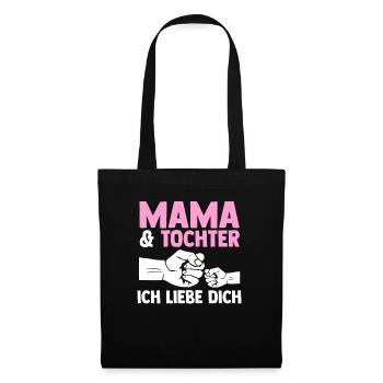 Mutter Muttertag Mama und Tochter - Stoffbeutel - Schwarz - Vorne