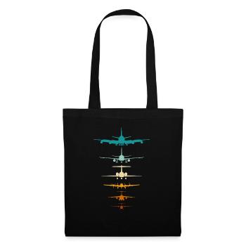 Silhouette d’avions pour pilote, instructeur de vol - Sac en tissu - noir - Devant