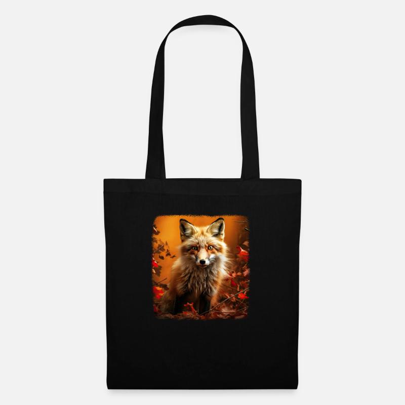Füchse realistic Fuchs - Stoffbeutel - Schwarz