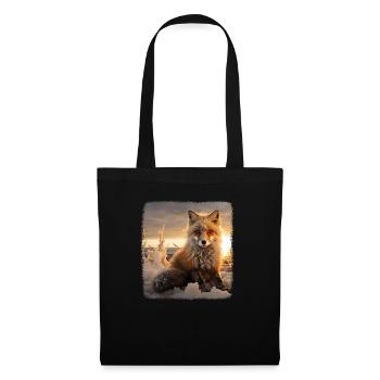 Renards renard réaliste - Sac en tissu - noir - Devant