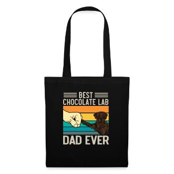 Chien Labrador Retriever chocolat - Sac en tissu - noir - Devant