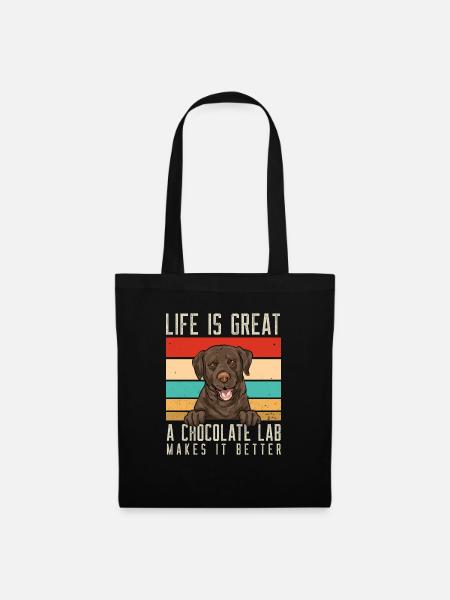 Chocolate Labrador Retriever Hund - Stoffbeutel - Schwarz