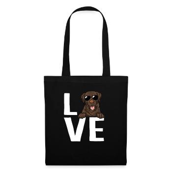 Chocolate Labrador Retriever Hund - Stoffbeutel - Schwarz - Vorne