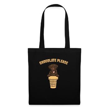 Chocolate Labrador Retriever Hund - Stoffbeutel - Schwarz - Vorne