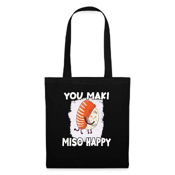 drôle nori sushi japan ramen motive sushi - Sac en tissu - noir - Devant