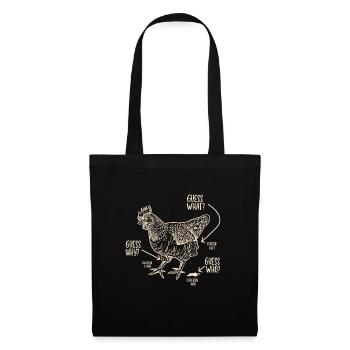 Drôle Devinez quoi ? Cul de poulet ! - Sac en tissu - noir - Devant