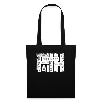 Foi Bible versets Grunge Christian cadeau - Sac en tissu - noir - Devant