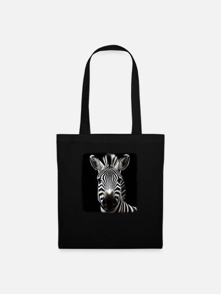 Zebras realistic Zebra - Stoffbeutel - Schwarz