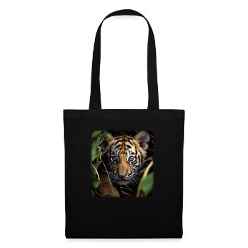 Tiger realistic baby tiger - Tote Bag - black - Front