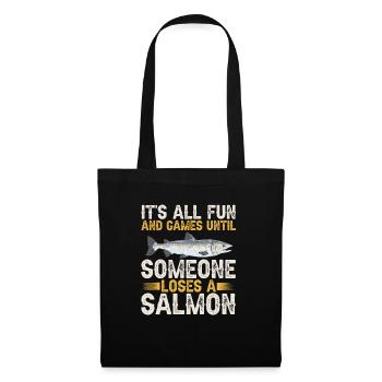 Pêche au saumon Pêcheur de saumon - Sac en tissu - noir - Devant