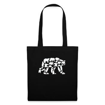 Ours, ours polaire, ours brun, grizzli, silhouette - Sac en tissu - noir - Devant