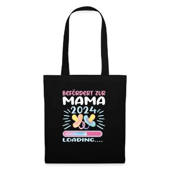 Mama 2024 werdende Mutter Schwangerschaft - Stoffbeutel - Schwarz - Vorne
