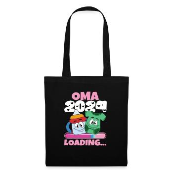 Oma 2024 werdende Oma 2024 Loading - Stoffbeutel - Schwarz - Vorne