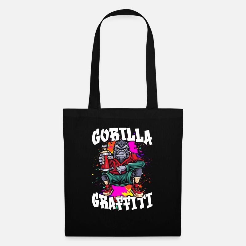 Gorilla-Graffiti - Stoffbeutel - Schwarz