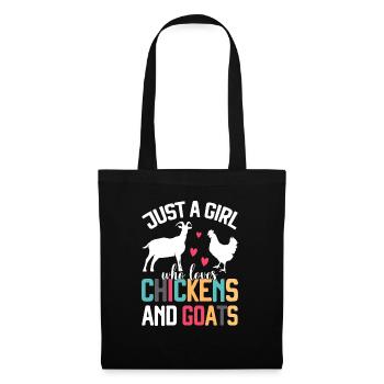 Goats & Chickens Funny Goat Lover - Stoffbeutel - Schwarz - Vorne