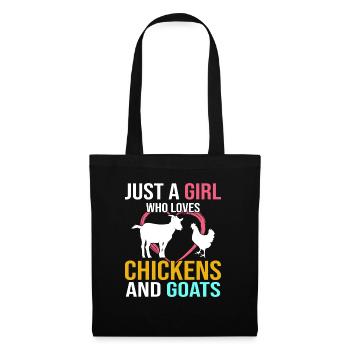 Goats & Chickens Funny Goat Lover - Stoffbeutel - Schwarz - Vorne