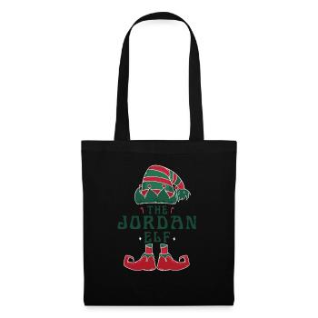 Jordan Elf Personalized Name Christmas Family - Tote Bag - black - Front