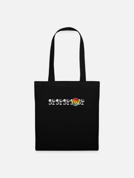 American Football Footballspieler Retro - Stoffbeutel - Schwarz