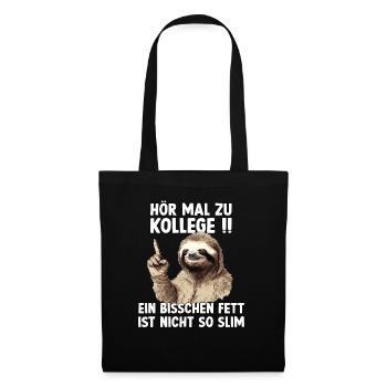 Faultier Sport Outfit | Sloth Motivation | - Stoffbeutel - Schwarz - Vorne