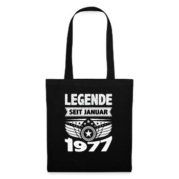Januar 1977 Legende seit 47 Jahren Mann Frau - Stoffbeutel - Schwarz - Vorne