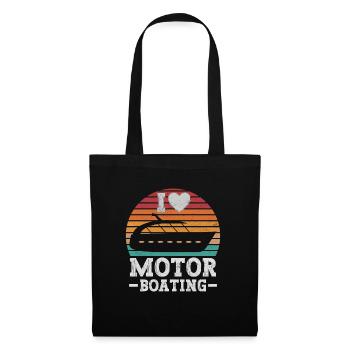 Bateau à moteur - Capitaine Bateau à moteur du lac Boater - Sac en tissu - noir - Devant