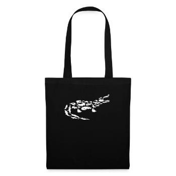 Crocodile Faune Reptile Crocodile Silhouette - Sac en tissu - noir - Devant