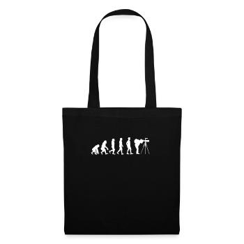 Fotografen Geschenk Kameramann T-Shirt Evolution - Stoffbeutel - Schwarz - Vorne