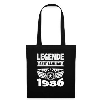 Januar 1986 Legende seit 38 Jahren Mann Frau - Stoffbeutel - Schwarz - Vorne