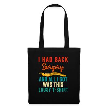 Retour Récupération post-opératoire Hommes Femmes Discectomie - Sac en tissu - noir - Devant