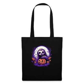 Halloween Deko Faultier Outfit Halloween Geschenk - Stoffbeutel - Schwarz - Vorne