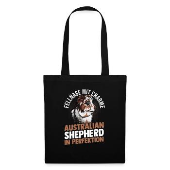 Australian Shepherd Hund Aussie - Stoffbeutel - Schwarz - Vorne