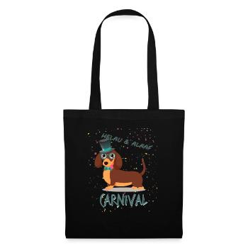 Gentleman, Teckel, Carnaval, Carnaval, Helau Alaaf - Sac en tissu - noir - Devant