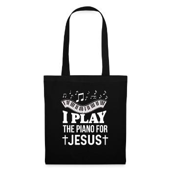 Pianiste chrétien Jésus Pianiste Musicien - Sac en tissu - noir - Devant