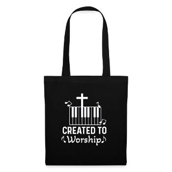 Pianiste chrétien Jésus Pianiste Musicien - Sac en tissu - noir - Devant