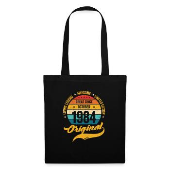 Rétro 40 ans octobre 1984 anniversaire vintage - Sac en tissu - noir - Devant