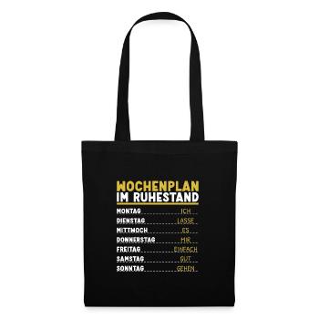 Wochenplan Rentner Ruhestand Personalisierbar Opa - Stoffbeutel - Schwarz - Vorne