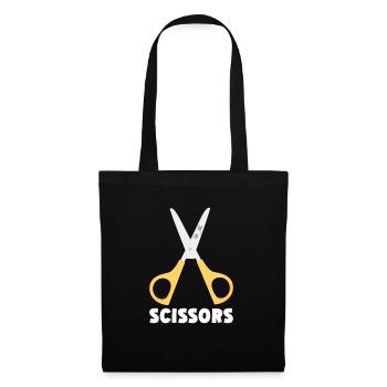 Ciseaux Papier Pierre Drôle Groupe Kawaii - Sac en tissu - noir - Devant