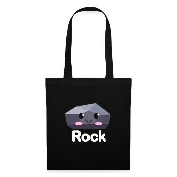 Ciseaux Papier Pierre Drôle Groupe Kawaii - Sac en tissu - noir - Devant