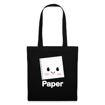 Ciseaux Papier Pierre Drôle Groupe Kawaii - Sac en tissu - noir - Devant