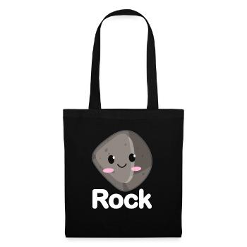 Ciseaux Papier Pierre Drôle Groupe Kawaii - Sac en tissu - noir - Devant