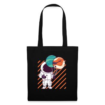 Astronaut Holding Planet Balloons Solar System - Tote Bag - black - Front