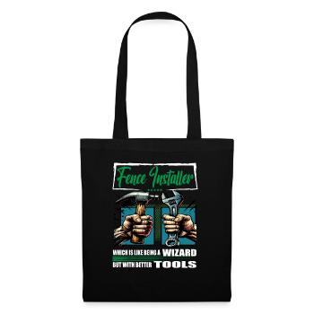 Profession d’installateur de clôtures disant ouvrier - Sac en tissu - noir - Devant