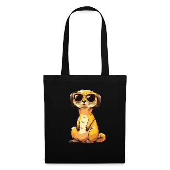 Meerkat with sunglasses Meerkat - Tote Bag - black - Front