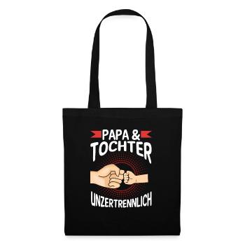 Papa Tochter Vater Familie Geschenk - Stoffbeutel - Schwarz - Vorne